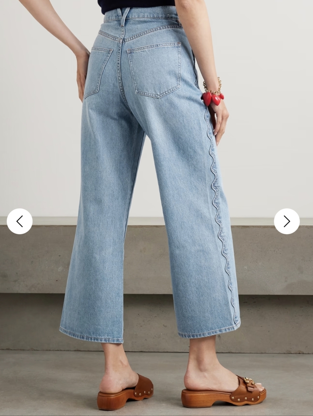 Veronica Beard Taylor Scalloped Wide Leg Crop High Rise - Size 26 - Picture 2 of 10